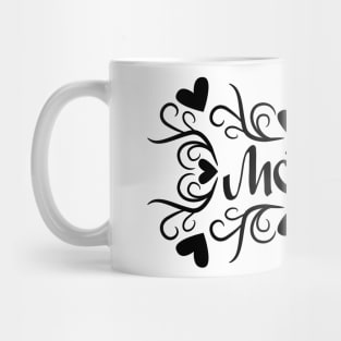 Love Mom with Fancy Heart Script Mug